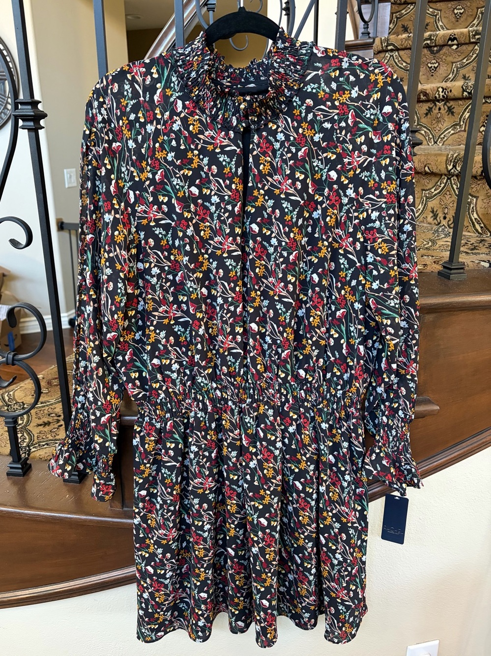 NWT RACHEL RACHEL ROY Womens Black Long Sleeve Mini Party Fit + Flare Dress -XL
